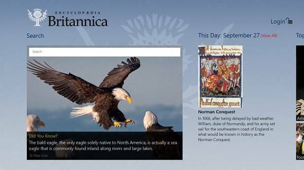 Encyclopaedia Britannica Windows 8-app för skolan