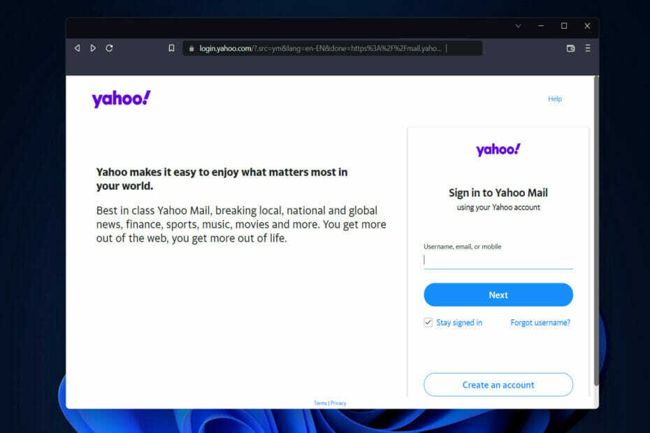 временна грешка в Yahoo: 19