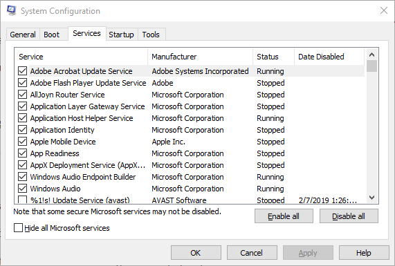 La pestaña Servicios firewall de Windows 10 está deshabilitada pero sigue bloqueando