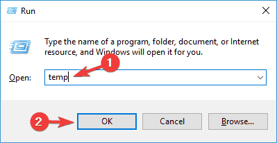 अस्थायी फ़ाइलें हटाने में असमर्थ Windows 10