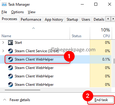Task-Manager Steam-Prozesse beenden Min