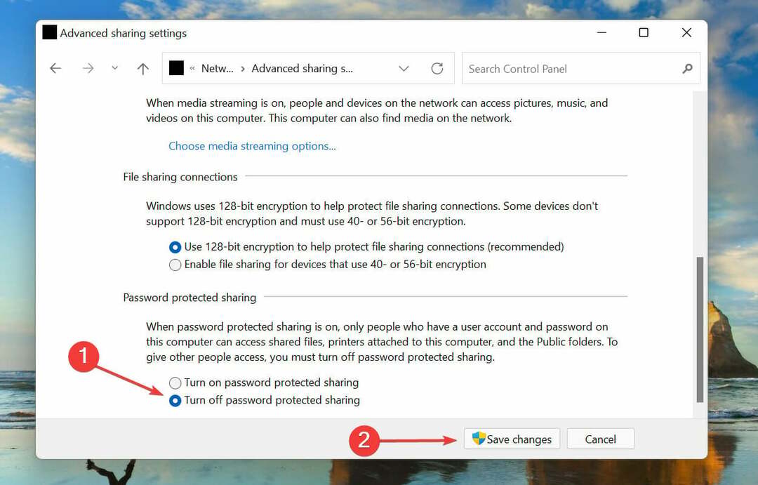 Lülitage Windows 11 parooliga kaitstud jagamine välja