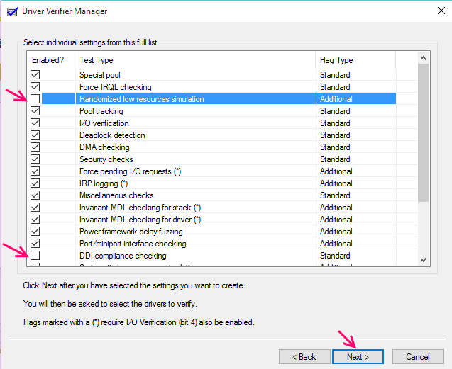 Utilice el administrador del verificador de controladores para encontrar un controlador problemático en Windows 10