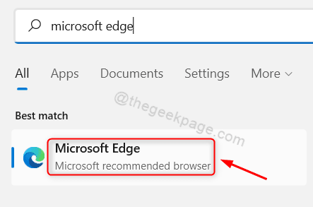 Microsoft Edge Win11'i açın