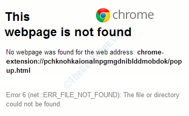 Message d'erreur Chrome