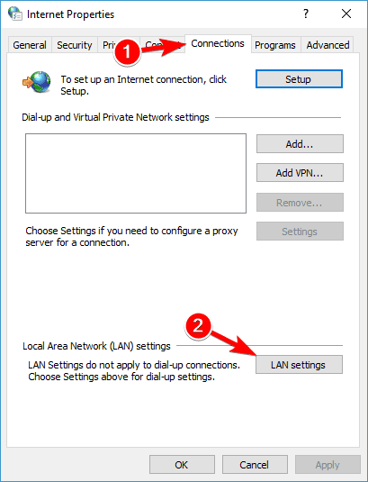 Nelze se připojit k proxy serveru Chrome