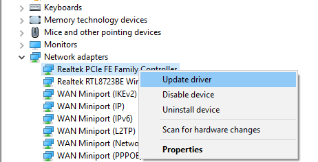 Windows 10의 장치 업데이트 문제가 발생했습니다. 키 집합이 존재하지 않습니다.