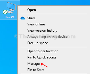 Desktop Questo PC Fare clic con il tasto destro del mouse su Gestisci