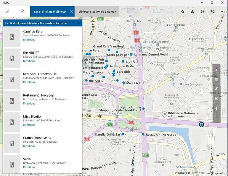 App Mappe di Windows 10 aggiornata con risultati di ricerca migliori per gli addetti ai lavori