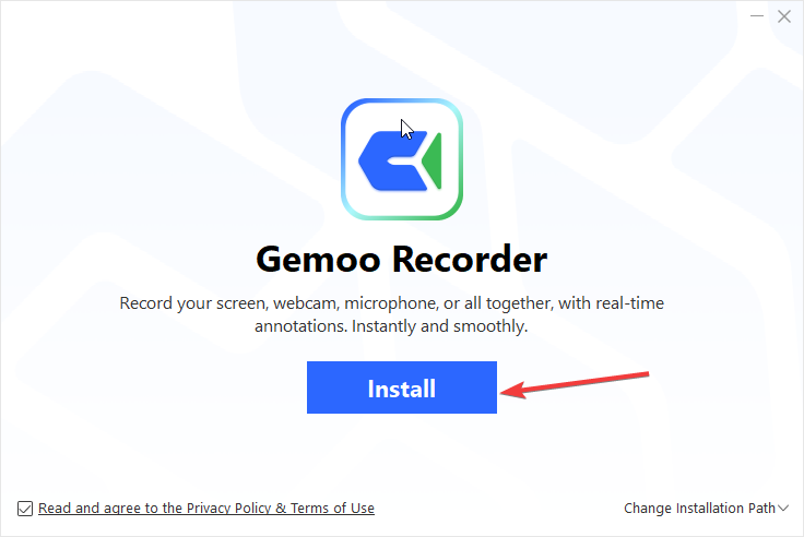 Инсталирайте Gemoo Recorder 