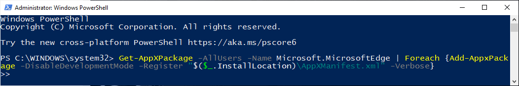 Powershell + edge