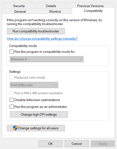 Fliken Kompatibilitet Windows-applikationsfel 0xc0000906