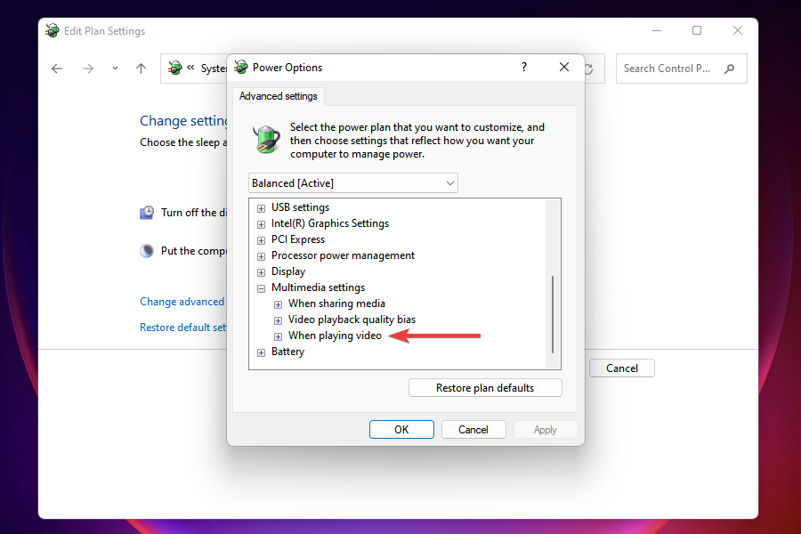 Módosítsa a videolejátszási beállításokat a Windows 11 túlmelegedésének kijavításához