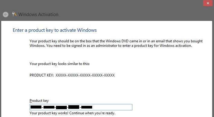 Tento produktový klíč nelze použít k instalaci maloobchodní kopie systému Windows v systému Windows 8