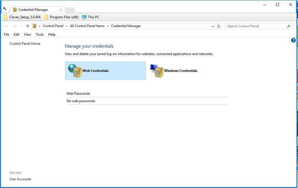 Finn skjulte og lagrede passord med Windows Credential Manager