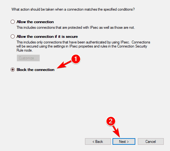 blocca la connessione per Windows Defender con regola in uscita