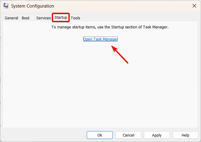 Atidarykite Task Manager