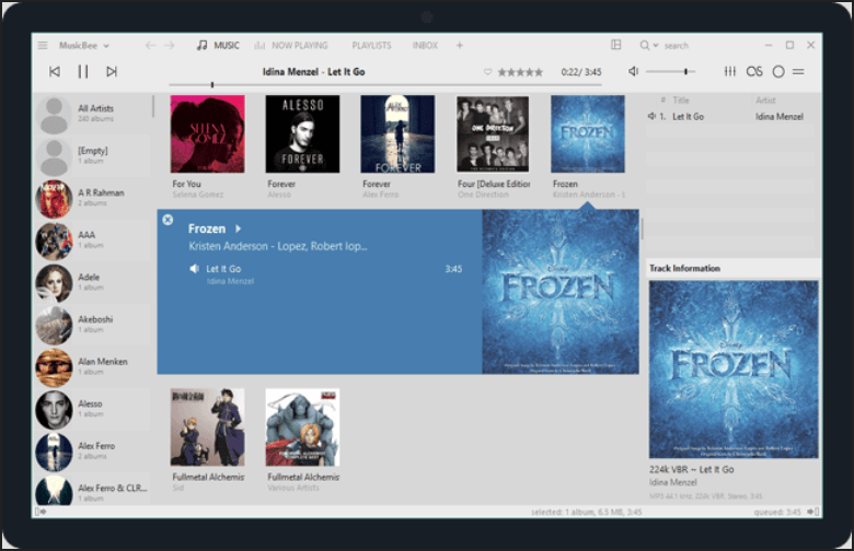 MusicBee Windows 10 음악 라이브러리 소프트웨어