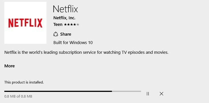 Netflix-päivitys Windows 10