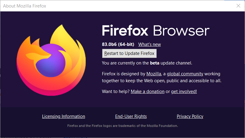 Teave Mozilla Firefoxi akna tõmbamise vea kohta 1000