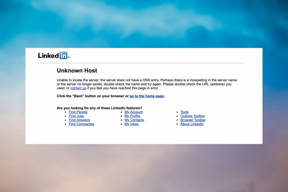 כיצד לתקן את שגיאת ה-Linkedin Unknown Host
