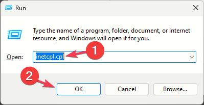 explorer_inetcpl.cpl – „Microsoft“ parduotuvės klaida 0x00000005