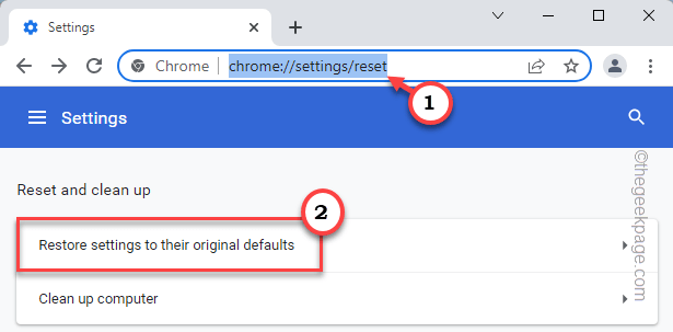 Gendan indstillinger Chrome Min