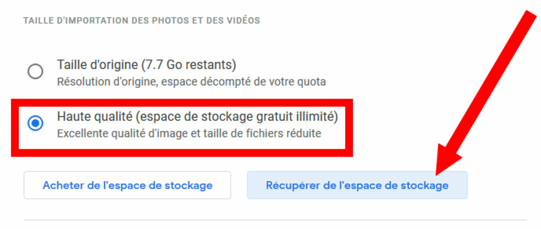 Google Drive Recuperer espace de stockage ve Compresser