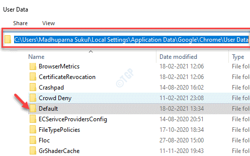 File Explorer Brugerdata Standardmappe Slet