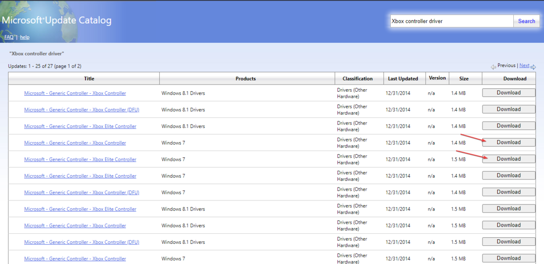 Download stuurprogramma's voor de Xbox One-controller voor Windows 7