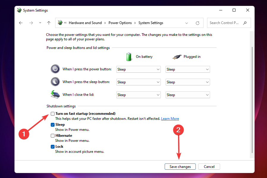 Schakel snel opstarten uit om willekeurige herstart in Windows 11 te herstellen