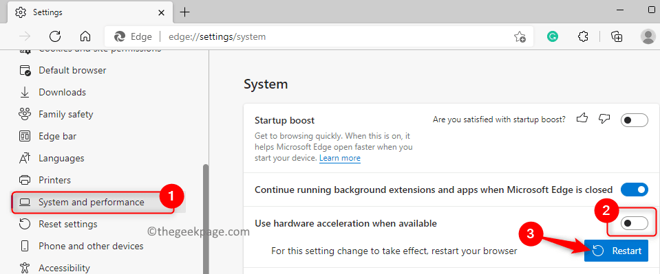 Mustan näytön ongelman korjaaminen Microsoft Edge -selaimessa