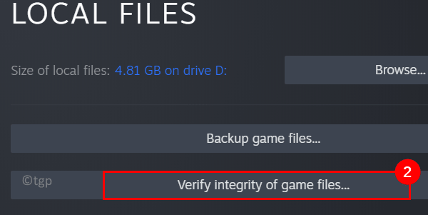 खेल स्थानीय फ़ाइलें सत्यनिष्ठा सत्यापित करें खेल फ़ाइलें Min