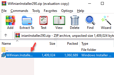 Zip Folder Installer Faceți dublu clic