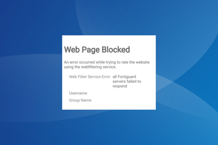 Perbaiki Kesalahan Layanan Filter Web semua server FortiGuard gagal merespons