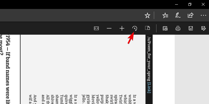 Microsoft Edge otočiť pdf