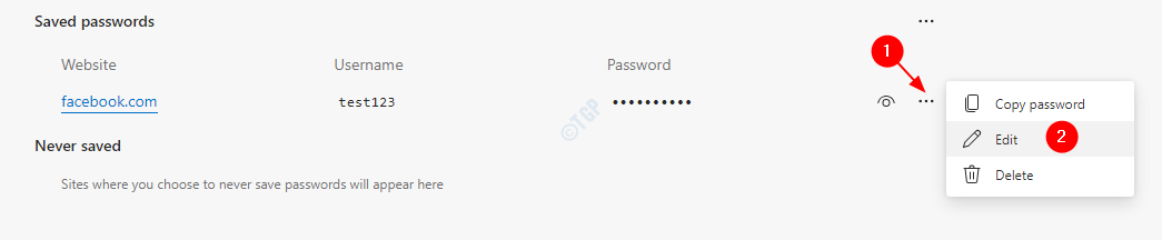 माइक्रोसॉफ्ट एज ब्राउजर में सेव किए गए पासवर्ड को कैसे बदलें या अपडेट करें