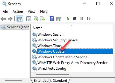 Dienstenamen Windows Update