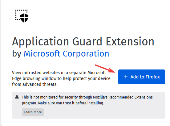 ajouter à la protection du navigateur Firefox Windows Defender