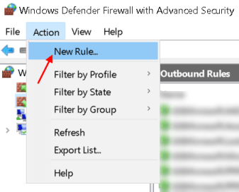 Stebėti „Windows Defender“ veiksmų meniu Min