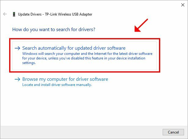 αναζήτηση αυτόματα για ενημερωμένο λογισμικό προγράμματος οδήγησης στα Windows 10