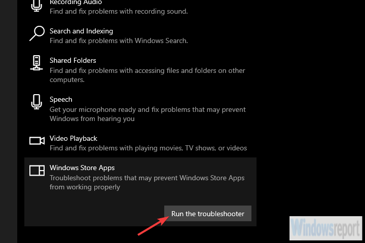 Windows Store -sovellusten vianetsintäominaisuus