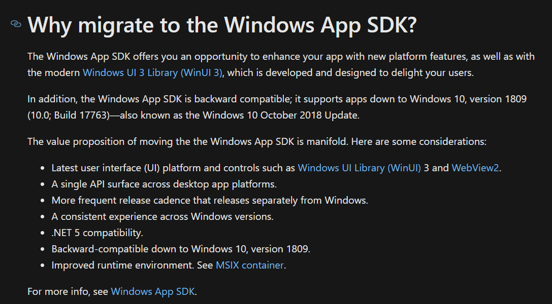 A Microsoft arra ösztönzi a fejlesztőket, hogy az SDK-t használják az UWP helyett