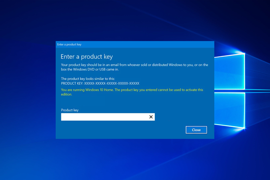 Code d'erreur de clé de produit 0xc004e016 sous Windows