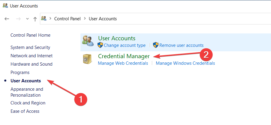 Anmeldeinformationen-Manager Windows 10