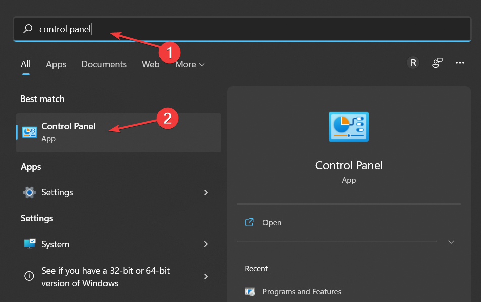 control-panel-search změna hesla wifi windows 11