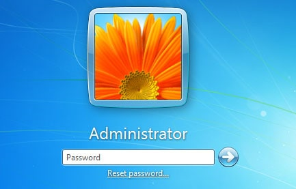 Klik på reset password for at bruge Windows 7 Password Reset-disken.