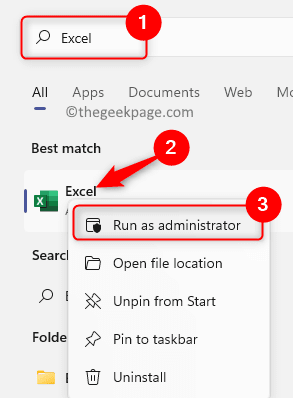 Excel palaist kā administrators, min