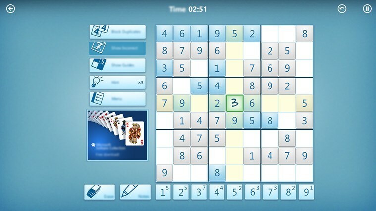 jeu de sudoku microsoft pour windows 8