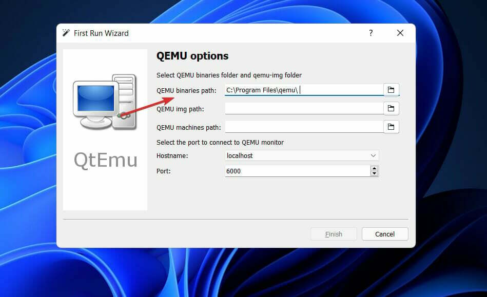 qtemu-first-column installa Windows 11 in qemu